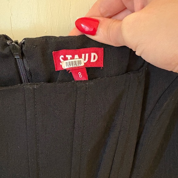 Staud Landscape Black Velvet Dress Size 8 - Picture 7 of 10